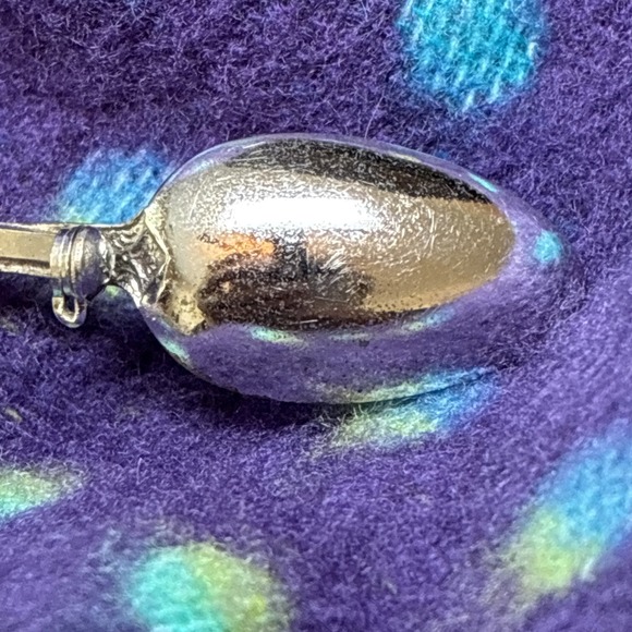 SPOON BROOCH VINTAGE SALT SPOON Silver Plated Victorian Replica Pin - Picture 9 of 10